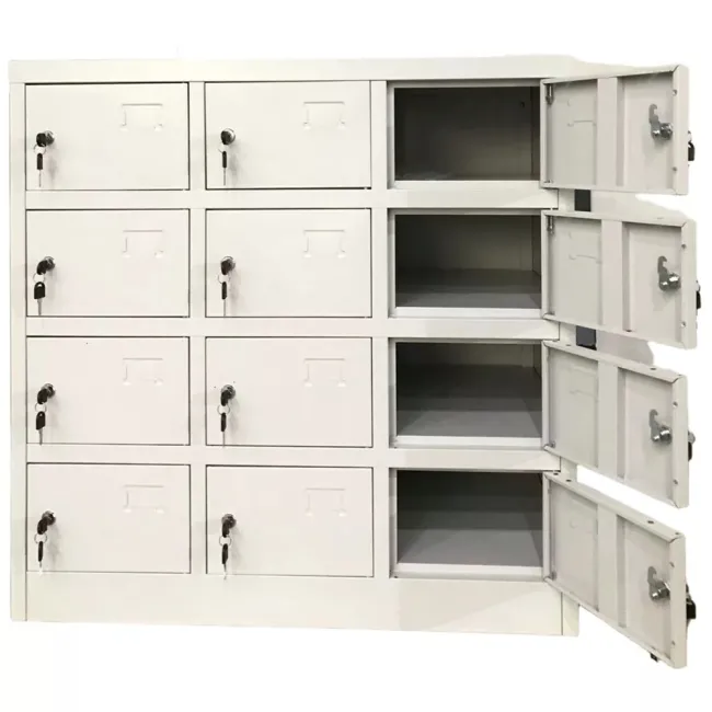 Vestiar metalic, 12 compartimente 3x4, 900x500x900mm, gri, B4U