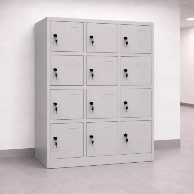 Vestiar metalic, 12 compartimente 3x4, 900x500x900mm, gri, B4U