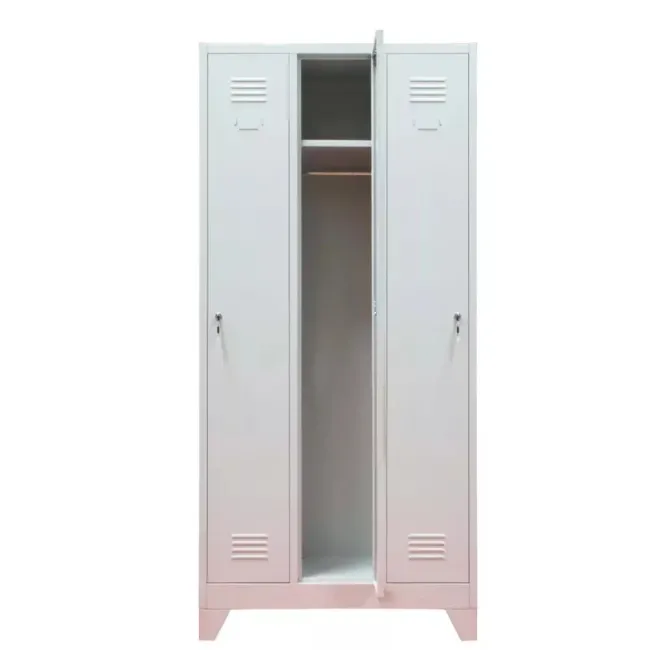 Vestiar metalic 3 compartimente cu picioare bară umerașe 900x450x1800mm gri B801/8 B4U la palet