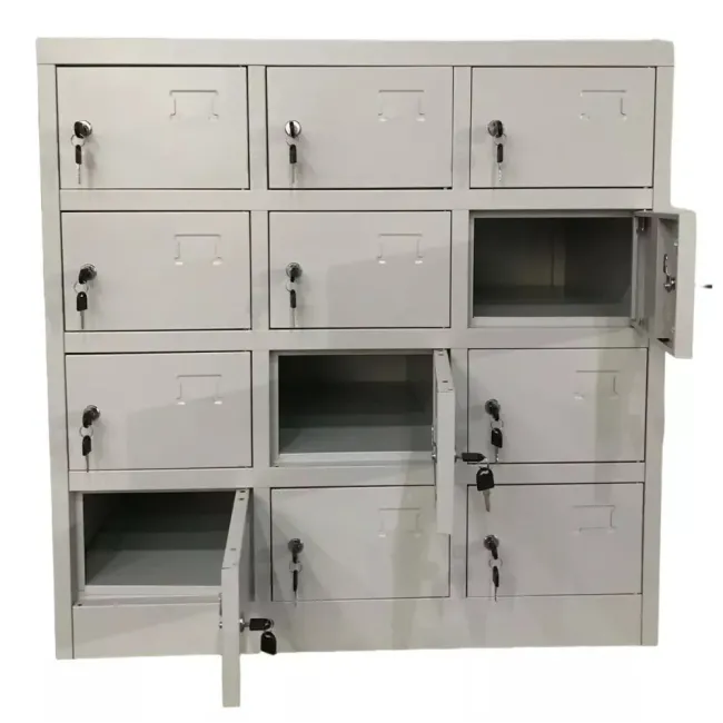 Vestiar metalic, 12 compartimente 3x4, 900x500x900mm, gri, B4U, la palet
