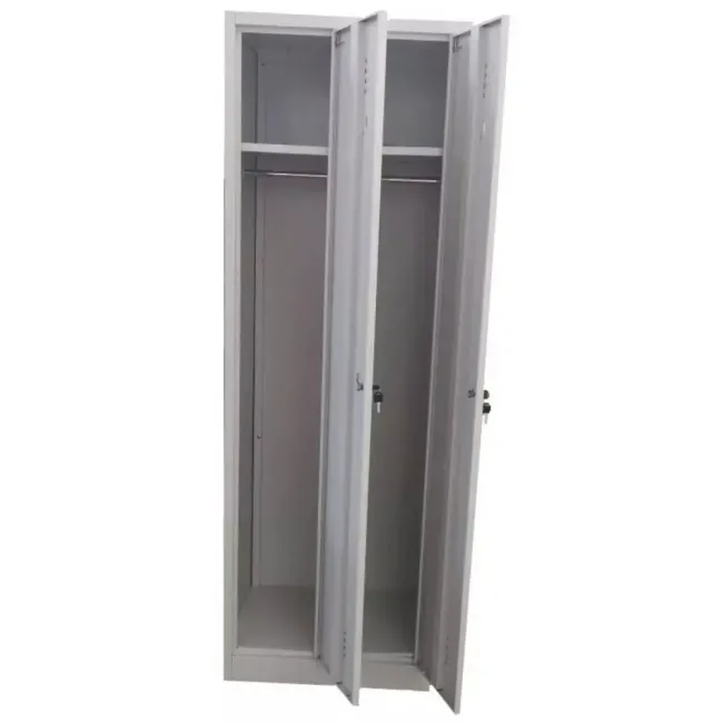 Vestiar metalic, 2 compartimente, bară umerașe, 600x450x1800mm, gri, A891/8 B4U, la palet