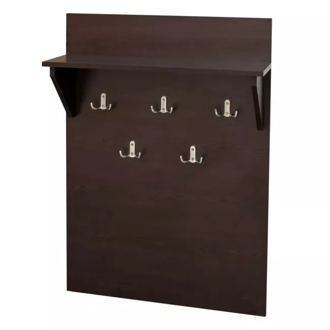 Cuier PAL de perete cu 10 agățători sonoma inchis, 700 x 215 x 1000 mm