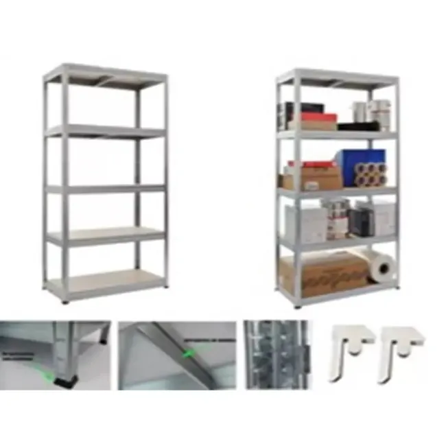 Raft metalic 5 polițe MDF 150 kg/poliță 180x90x35 cm montaj cu CLIPS/ CLEME