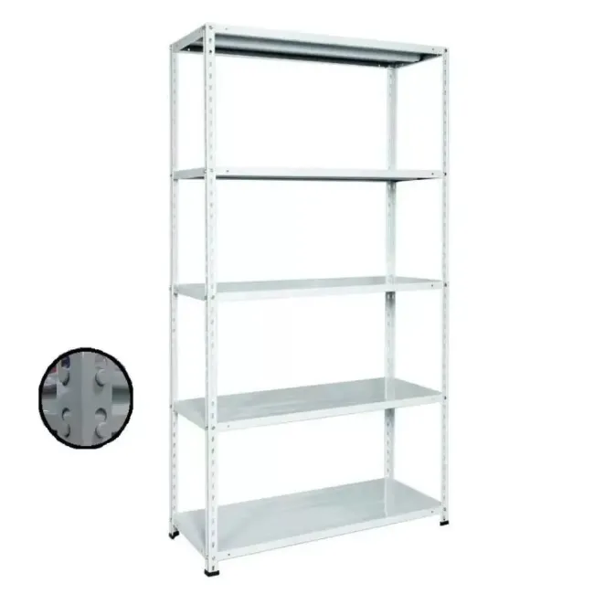 Raft metalic GRI cu 5 polițe 176x90x45cm 300 kg /poliță montaj prin clipsare B4U