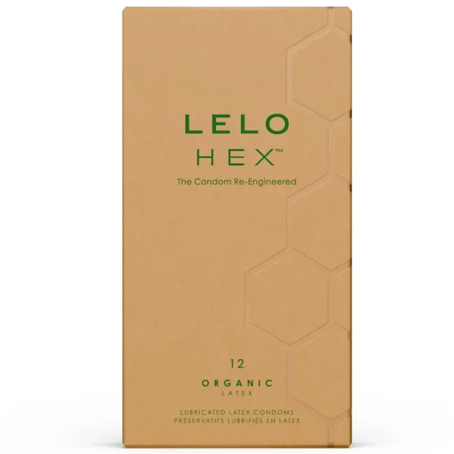Prezervative LELO HEX Organic din latex organic cu L-arginină, 12 buc