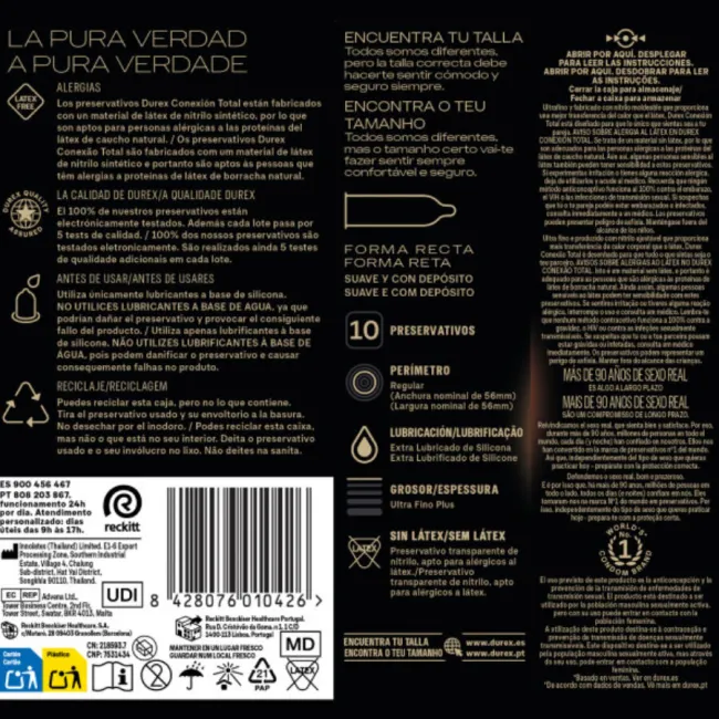 Prezervative Durex Total Connection XL Ultra Fine – Fără Latex, 10 buc