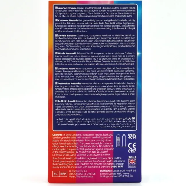 Prezervative asortate Skins Premium Pack – 16 bucăți