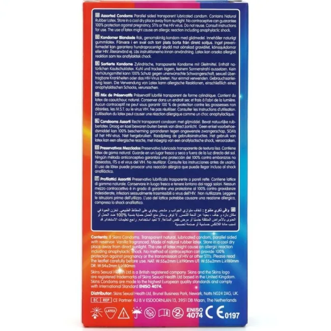 Prezervative SKINS Assorted Premium – Set 8 bucăți cu varietate
