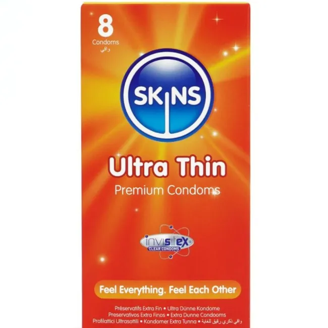 Prezervative Ultra Subțiri Skins Ultra Thin — pachet 8 bucăți
