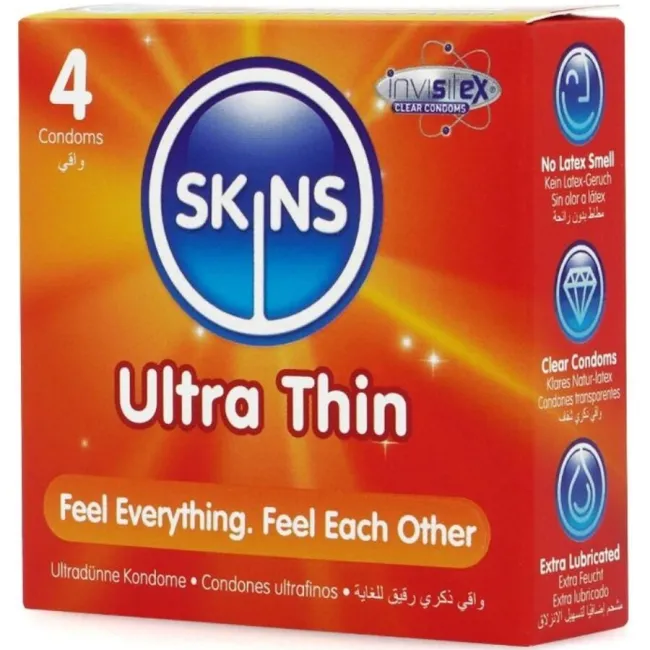 Prezervative Ultra Subțiri Skins Ultra Thin – 4 bucăți