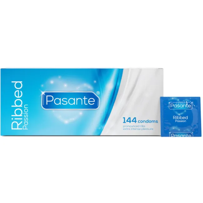 Prezervative Pasante Ribbed Passion – nervurate, 144 bucăți
