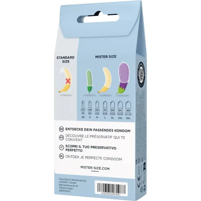 Set de Test Prezervative Mister Size – 3 mărimi + bandă de măsurare