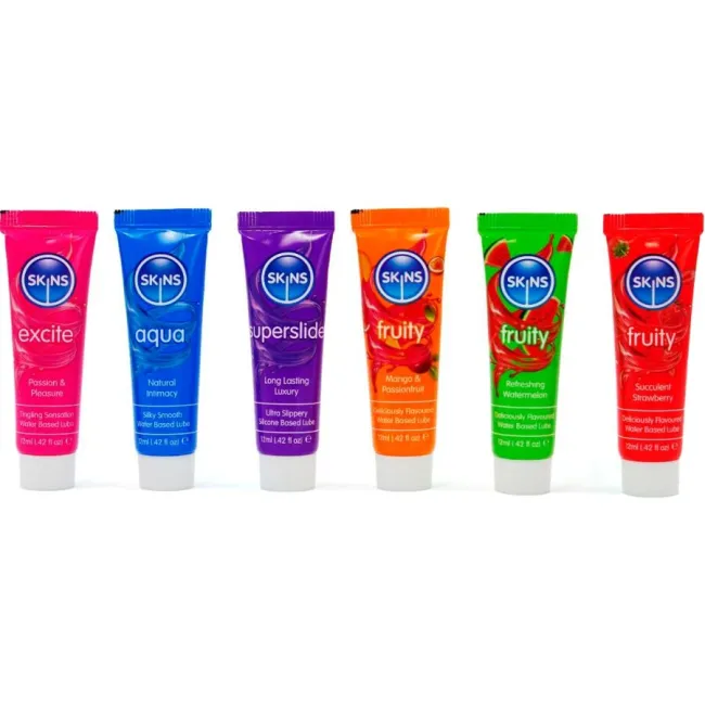 Set lubrifianți intimi Skins Vital & Fruity – 6 x 12 ml