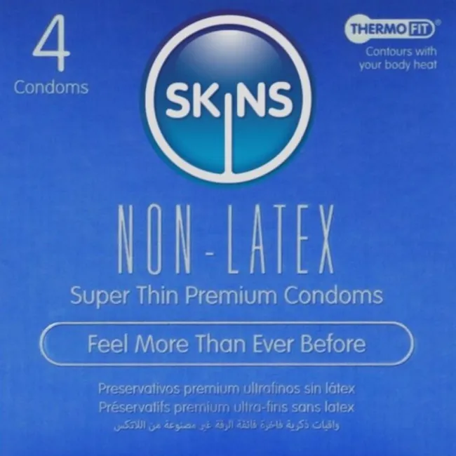 Prezervative fără latex Skins Non-Latex – set 4 bucăți