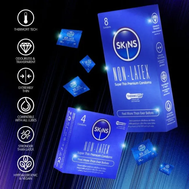 Prezervative fără latex Skins Non-Latex – set 8 bucăți