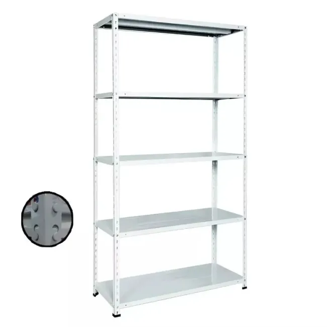 Raft metalic GRI cu 5 polițe 250x100x60cm 180 kg /poliță montaj montaj prin clipsare B4U