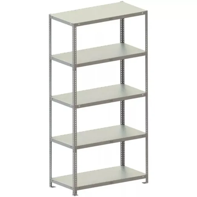 Raft metalic GRI 5 polițe METAL 150 kg/poliță 200x100x40 cm montaj cu SURUB