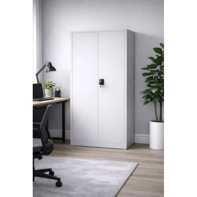 Fișet metalic, 2 uși, 4 polițe, 40 kg/poliță, 900x400x1800mm, gri, A177/9 B4U, montat