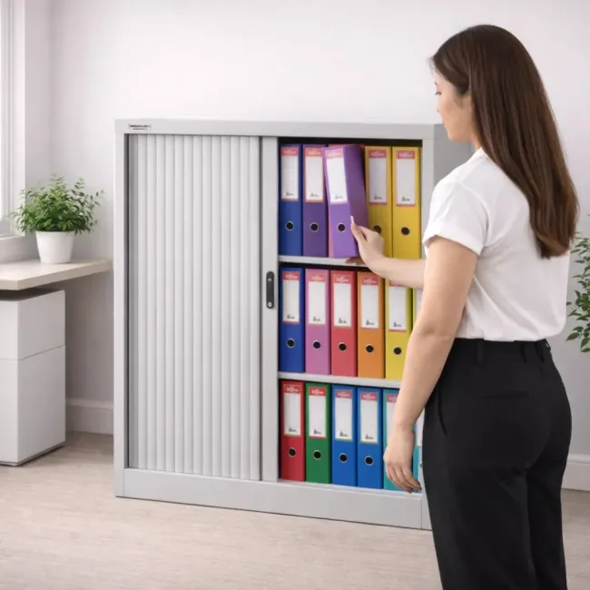 Dulap metalic, 2 uși pliante, 2 polițe, 50 kg/poliță, 1000x420x1200mm, B4U