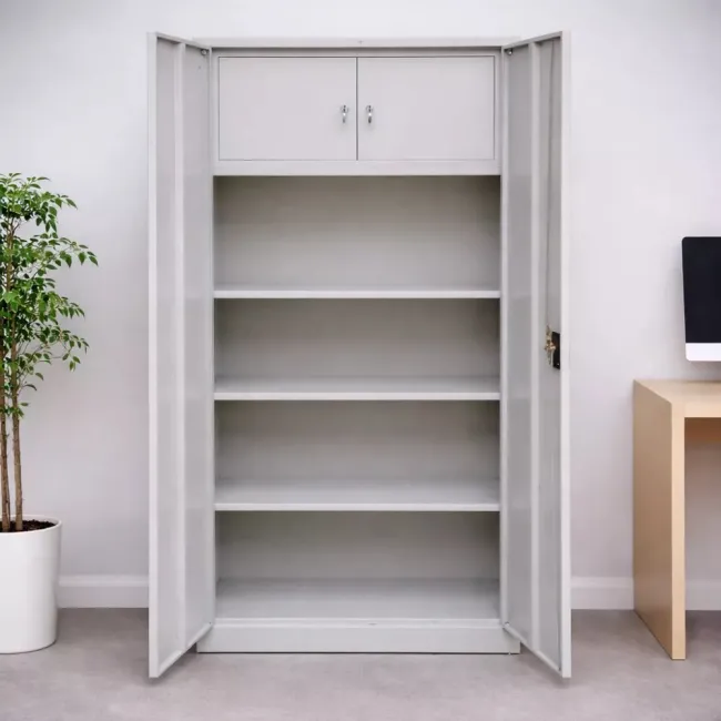 Fișet metalic, 2 uși, 4 polițe și 2 casete, 35 kg/poliță, 900x400x1900mm, gri, B4U, montat