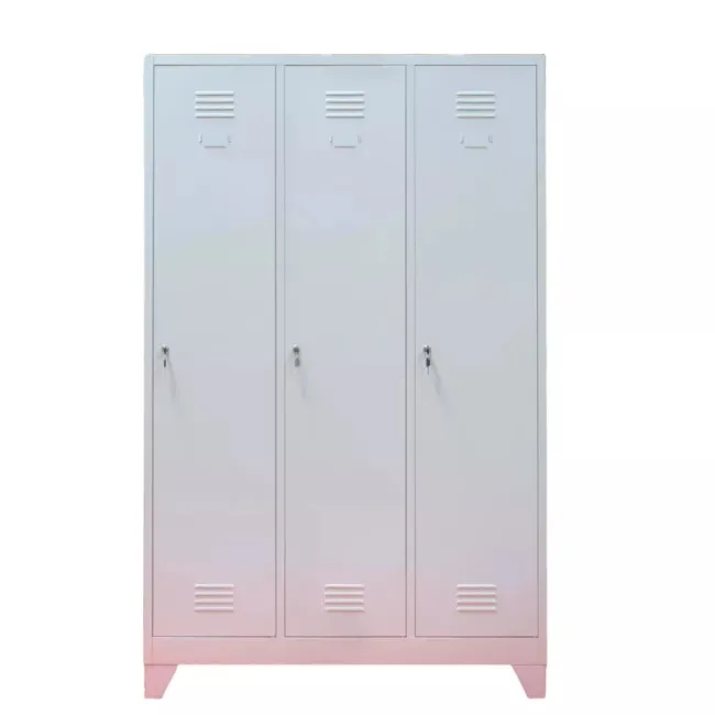Vestiar metalic, 3 compartimente, bară umerașe, 1200x450x1800mm, gri, A827 B4U
