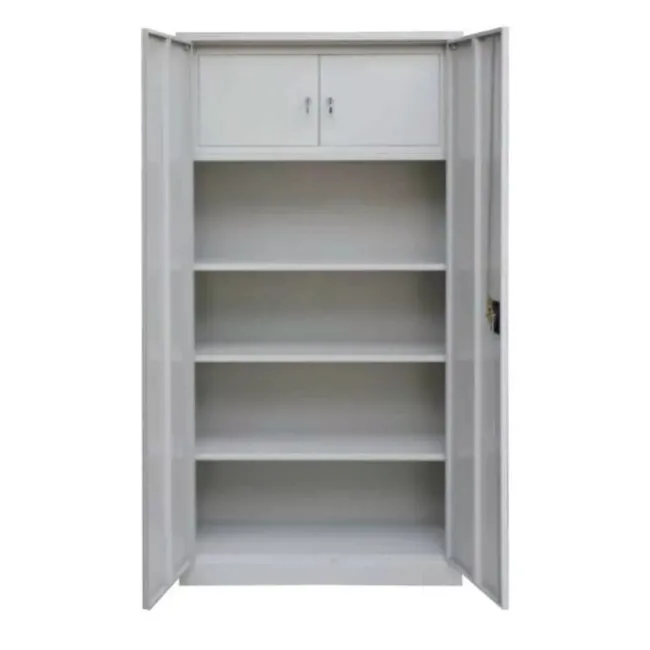 Fișet metalic, 2 uși, 3 polițe și 2 casete, 40 kg/poliță, 900x400x1800mm, gri, A180/6 B4U, montat