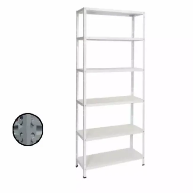 Raft metalic GRI cu 6 polițe 250x100x60 cm 180 kg /poliță montaj montaj prin clipsare B4U