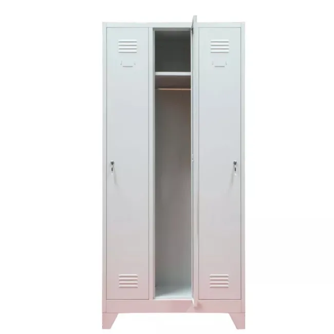 Vestiar metalic, 3 compartimente, cu picioare, bară umerașe, 900x450x1800mm, gri, B801/8 B4U, montat