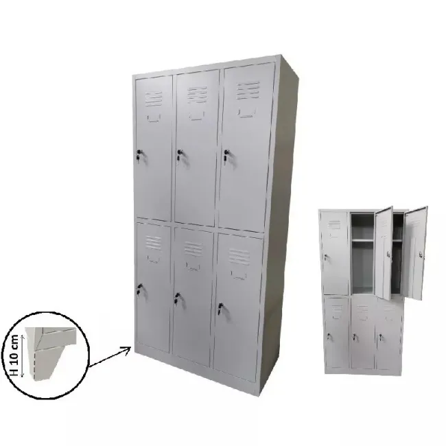 Vestiar cusetat 3x2 cu 6 compartimente - 889x450x1800mm B802 CU PICIOARE FIXE