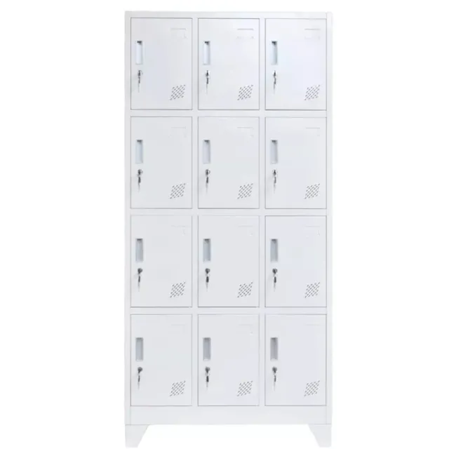 Vestiar cusetat 3x4 cu 12 compartimente - 900x500x1800mm B808 CU PICIOARE FIXE