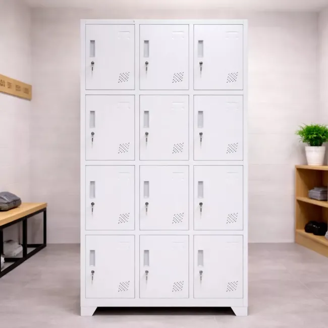 Vestiar cusetat 3x4 cu 12 compartimente - 900x500x1800mm B808 CU PICIOARE FIXE