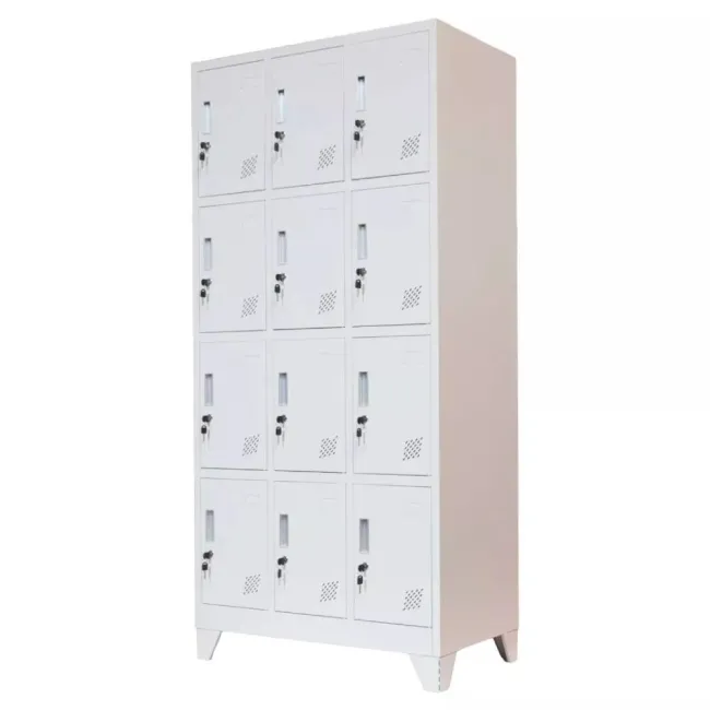Vestiar cusetat 3x4 cu 12 compartimente - 900x500x1800mm B808 CU PICIOARE FIXE