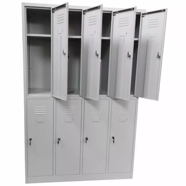 Vestiar cusetat 4x2 cu 8 compartimente - 1175x450x1800mm C891 CU PICIOARE FIXE