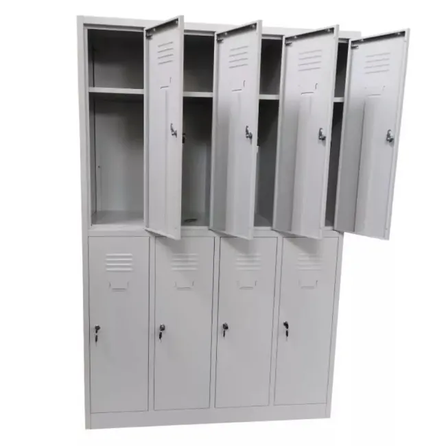 Vestiar metalic, 8 compartimente 4x2, 1175x450x1800mm, gri, C891 B4U