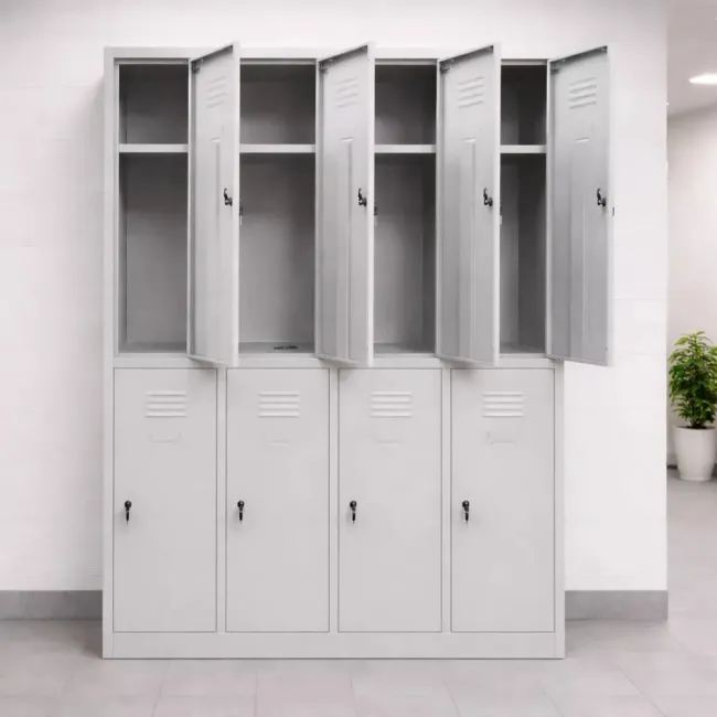 Vestiar cusetat 4x2 cu 8 compartimente - 1175x450x1800mm C891 MONTAT