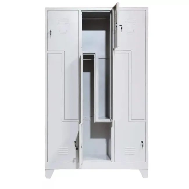 Vestiar metalic, 6 compartimente 3x2 tip Z, bară umerașe, 1150x450x1800mm, gri, B4U, la palet