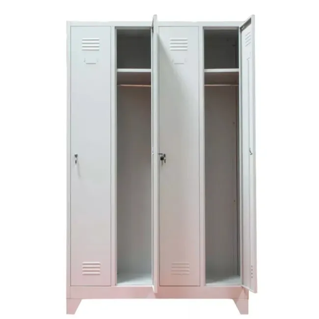 Vestiar metalic, 4 compartimente, bară umerașe, 1175x450x1800mm, gri, C856 B4U, la palet