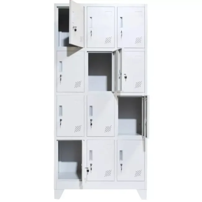 Vestiar cusetat 3x4 cu 12 compartimente - 900x500x1800mm B808 CU PICIOARE FIXE, la palet
