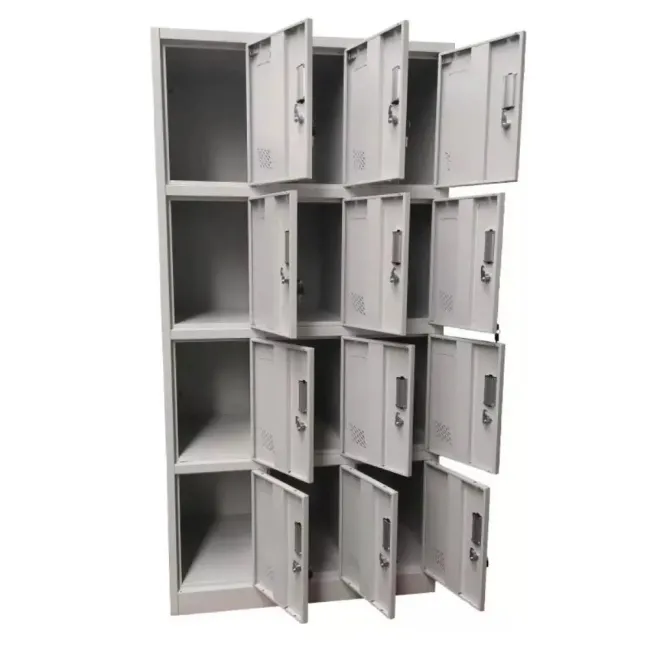 Vestiar metalic, 12 compartimente 3x4, 900x500x1800mm, gri, B808, B4U, la palet